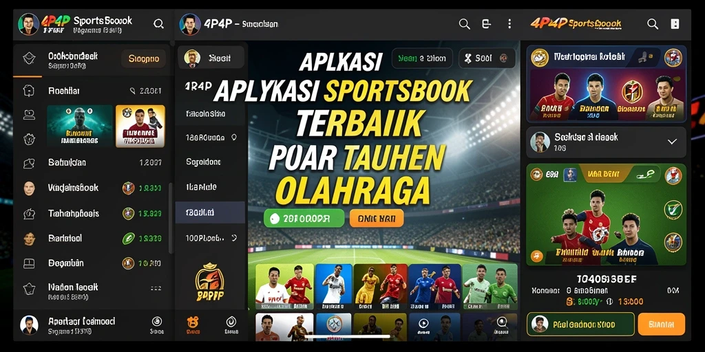 Screenshot utama menampilkan antarmuka taruhan olahraga 4P4P.