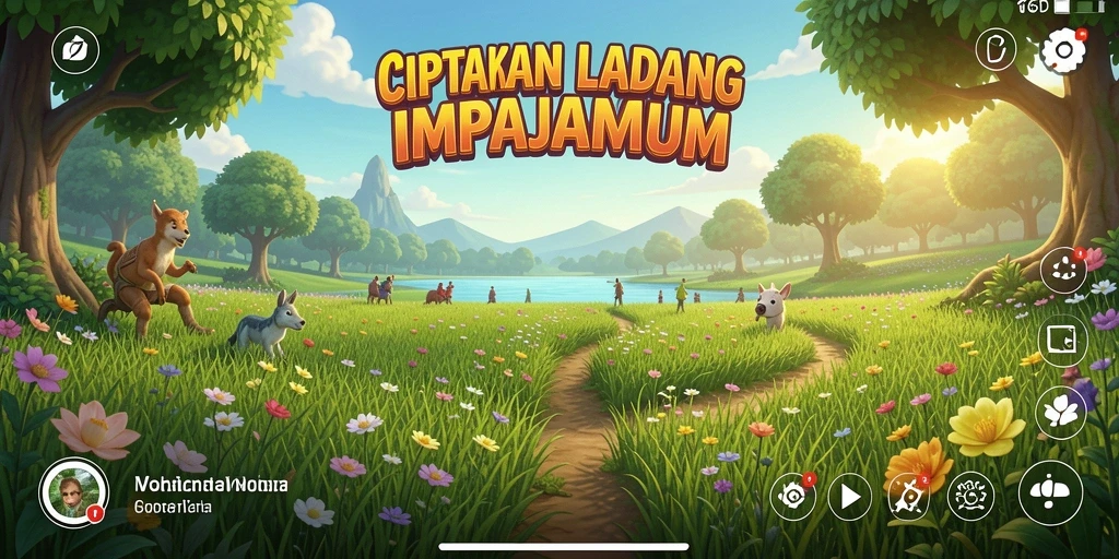 Tangkapan layar utama 66D menunjukkan aktivitas bertani yang seru dan interaktif.