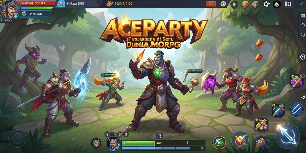 Screenshot gameplay menunjukkan pertempuran seru di ACEPARTY.