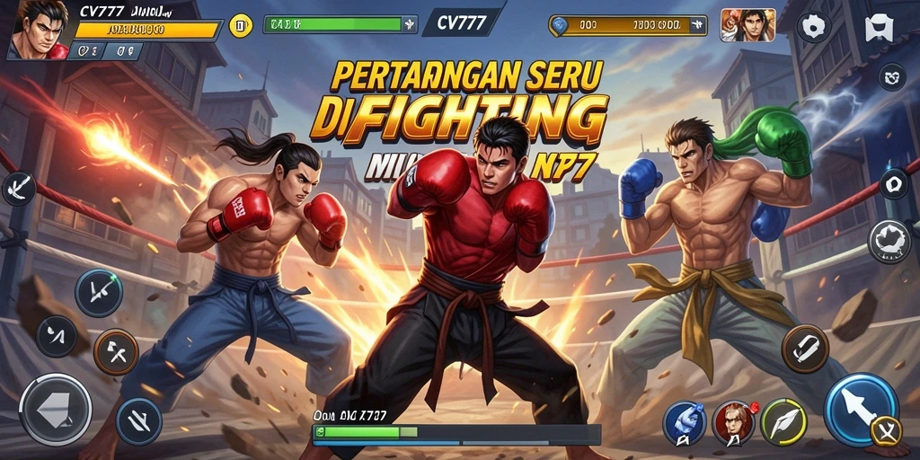 Screenshot utama CV777 menampilkan pertarungan seru antara karakter-karakter ikonik.
