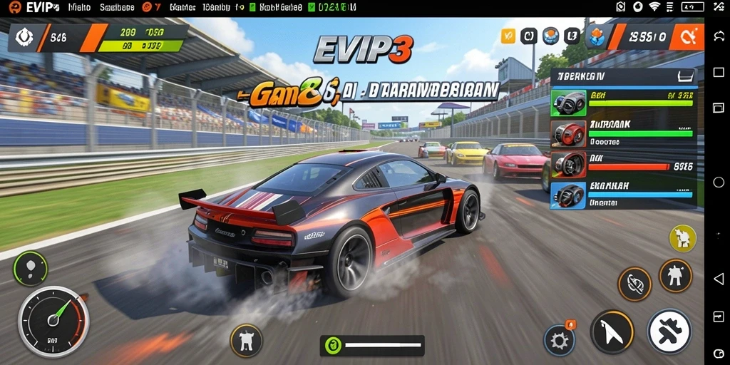 Gambaran gameplay balap yang mendebarkan dalam EVIP3.