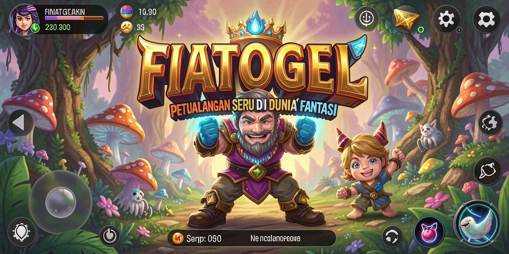 Screenshot utama FIATOGEL menampilkan gameplay petualangan yang seru.