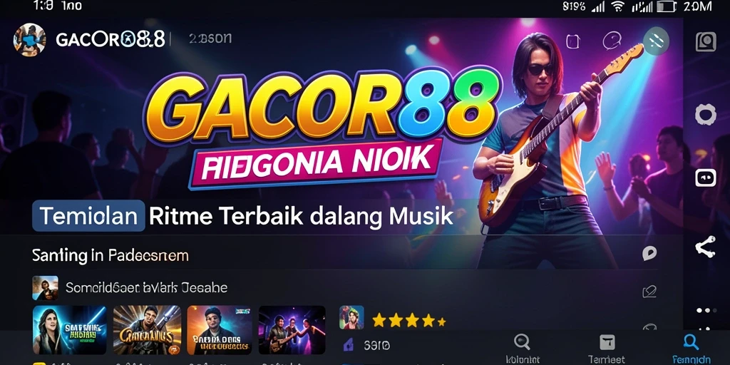 Tampilan gameplay seru GACOR88 dengan interaksi musik.