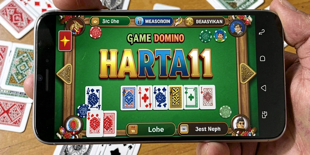 Screenshot HARTA11 menunjukkan gameplay seru dan interaktif dalam permainan domino.
