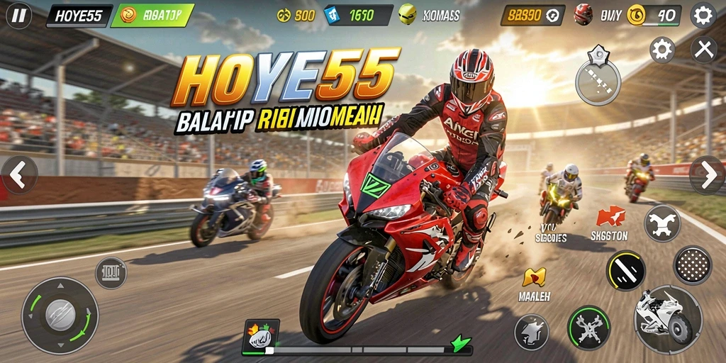 Gameplay seru dan menegangkan dalam balap motor.