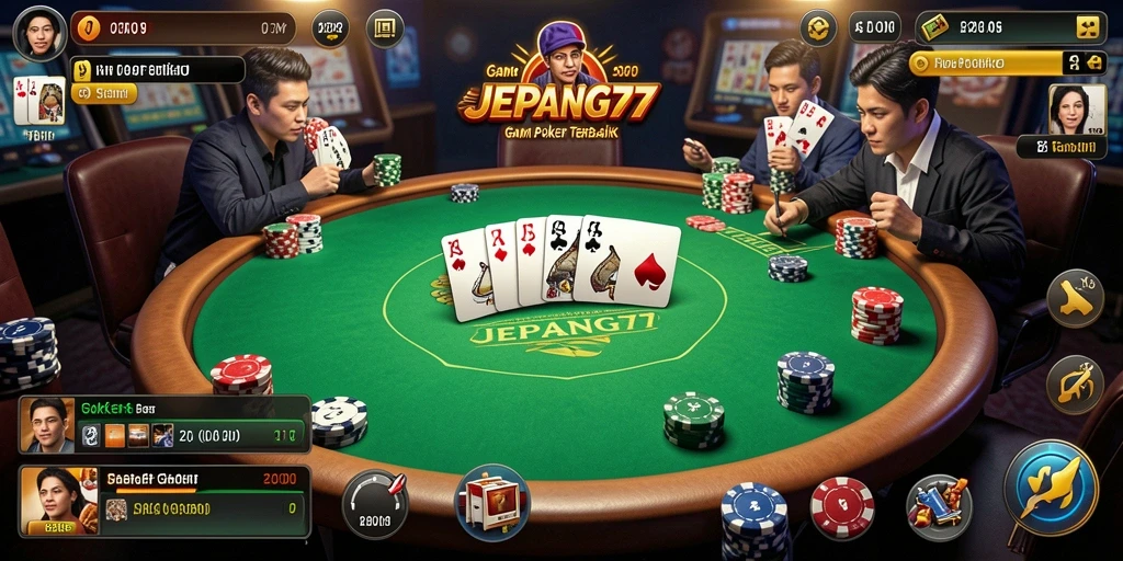 Tampilan gameplay poker yang menarik di JEPANG77.