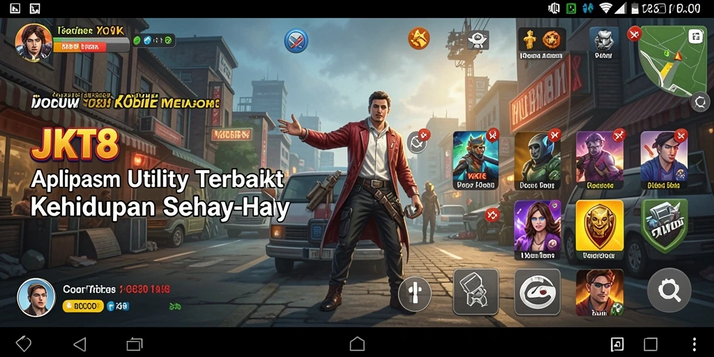 Tampilan aplikasi JKT8 dengan fitur Utility yang menarik.