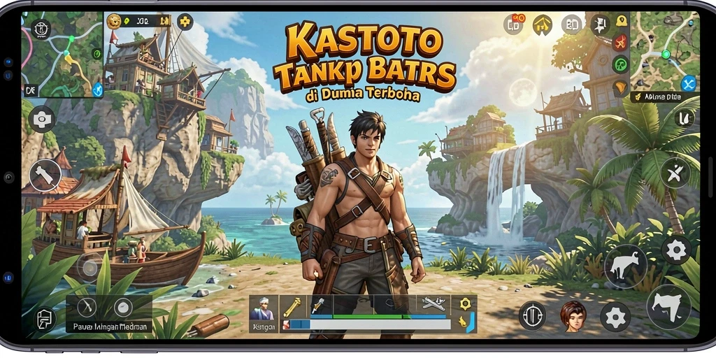 Screenshot gameplay KASTOTO yang menampilkan petualangan di dunia terbuka.