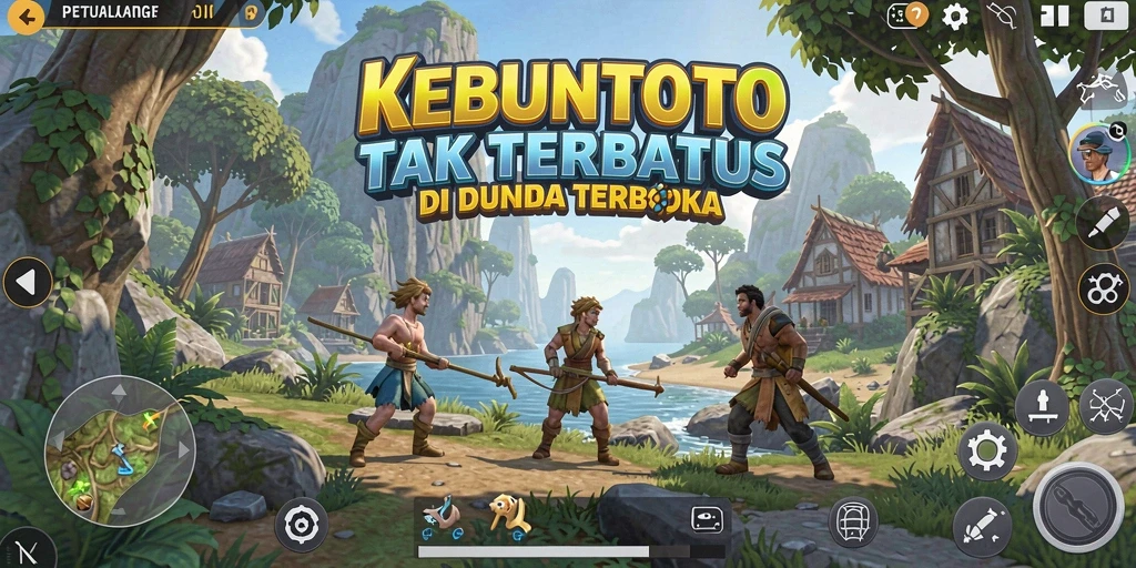Tampilan gameplay <strong>KEBUNTOTO</strong> menampilkan dunia terbuka yang indah dan menakjubkan.