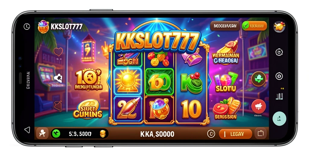 Tampilan gameplay KKSLOT777 yang menarik dan penuh warna.