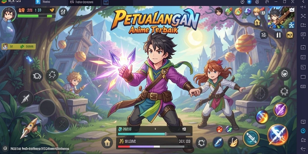 Tampilan gameplay seru di dunia Anime NOX123.