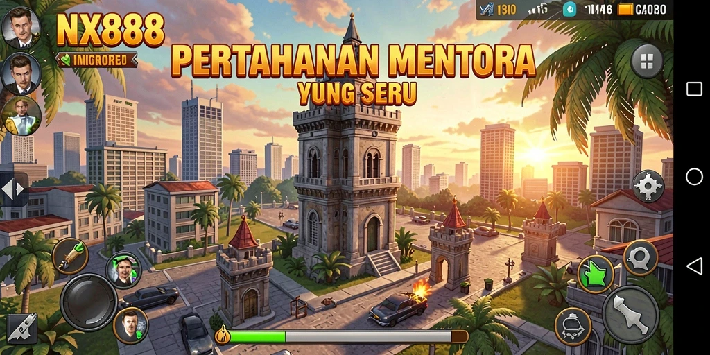 Gambaran gameplay menarik dari NX888 dengan aksi Tower Defense.