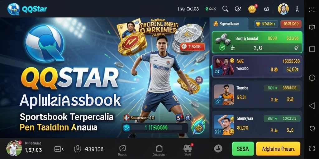 Tangkapan layar menunjukkan antarmuka pengguna QQSTAR dengan fitur taruhan langsung.