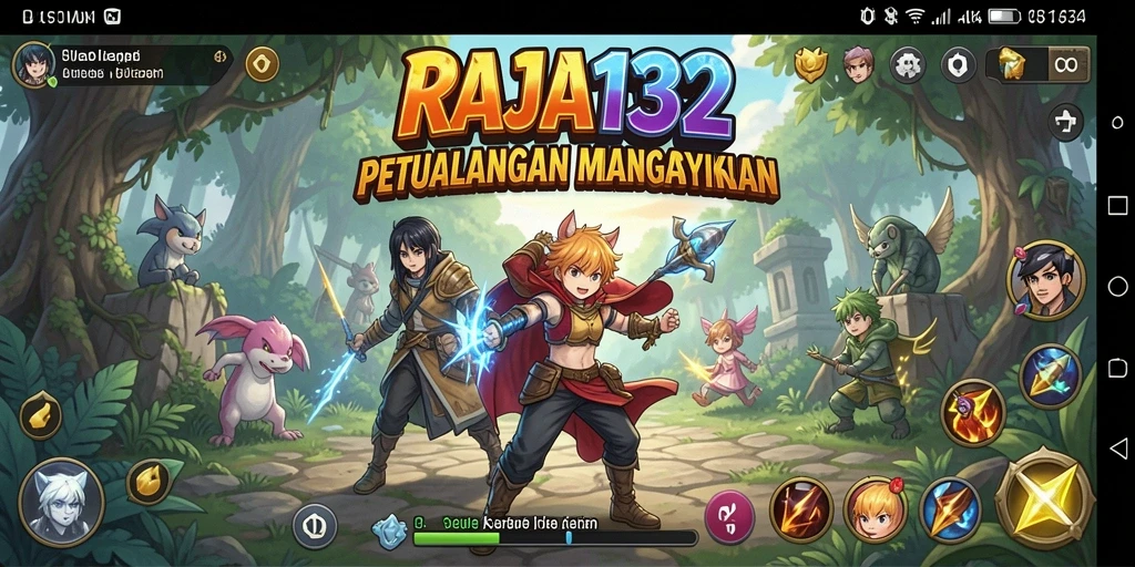 Screenshot gameplay RAJA132 dengan karakter anime yang menakjubkan.