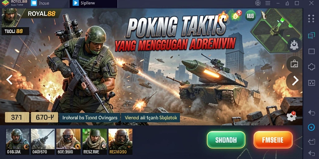 Menampilkan aksi seru dalam gameplay <strong>ROYAL88</strong> yang mendebarkan.