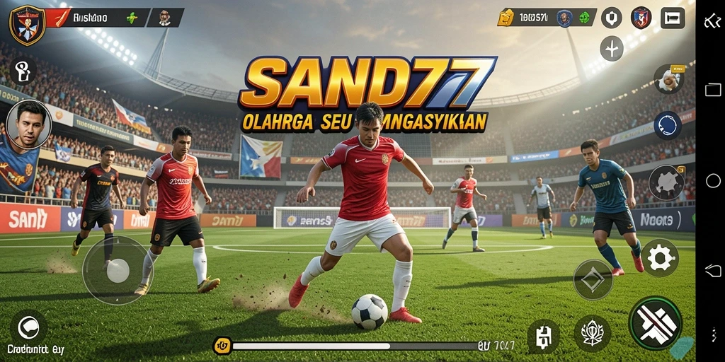 Tampilan gameplay SAND77 yang menegangkan dalam pertandingan olahraga.
