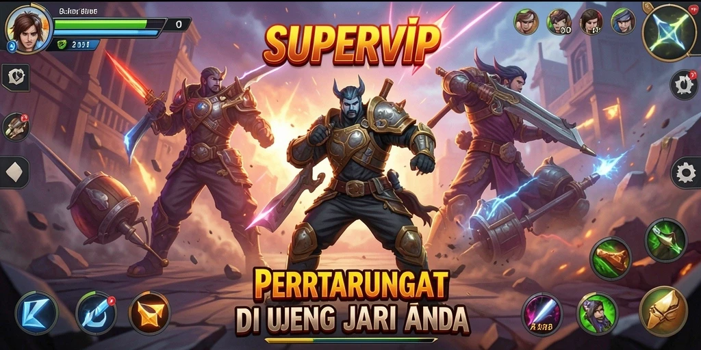 Gameplay seru dalam SUPERVIP saat melawan lawan yang tangguh.