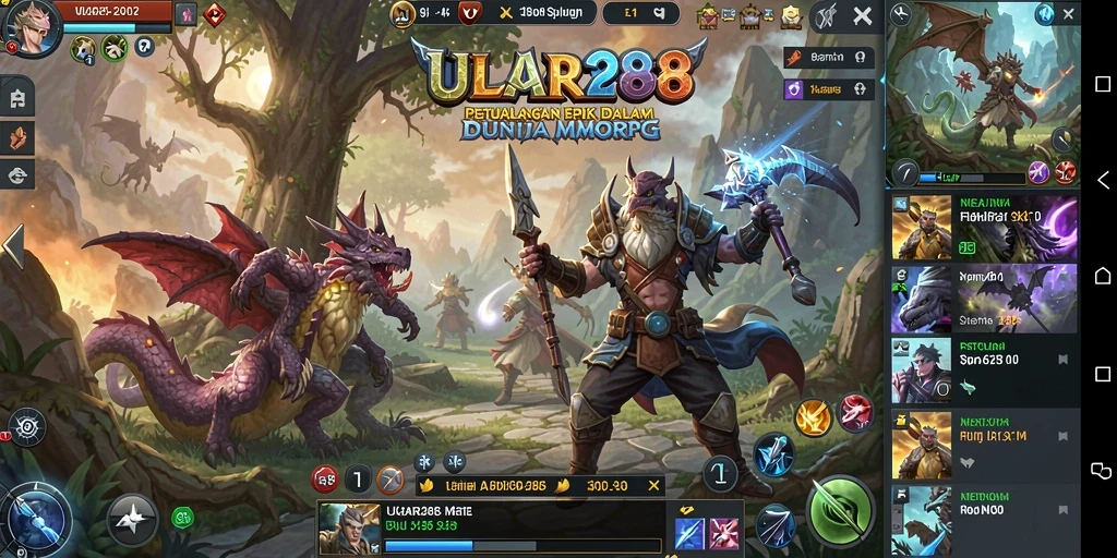 Screenshot gameplay menampilkan aksi seru dalam dunia MMORPG ULAR288.