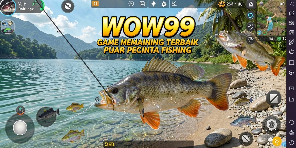 Tampilan gameplay WOW99 yang seru saat memancing ikan.