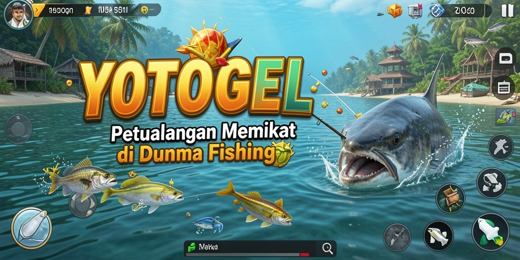 Screenshot gameplay YOTOGEL menampilkan aksi memancing yang mengasyikkan.